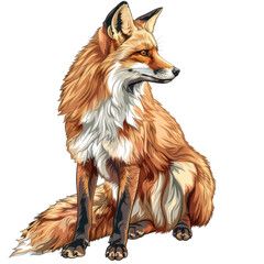 Obraz premium Detailed Illustration of a Majestic Standing Red Fox in Nature