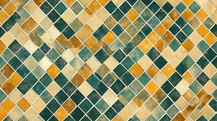Islamic style geometric mosaic in a Moroccan style pattern, decorative zellige tiles,