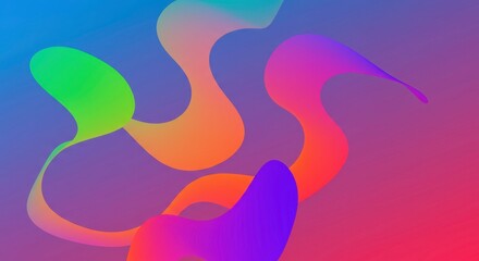 Obraz premium Vibrant Abstract Waves: A captivating display of flowing, multi-colored waves, creating a sense of movement and energy against a gradient backdrop