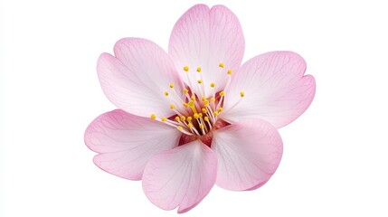 Obraz premium Delicate Pink Blossom with Soft Petals and Vibrant Stamen Details