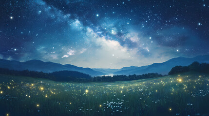 breathtaking landscape milky meadow