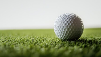 Fototapeta premium Isolated image of a golf ball on a white background complete with full depth of field and clipping path