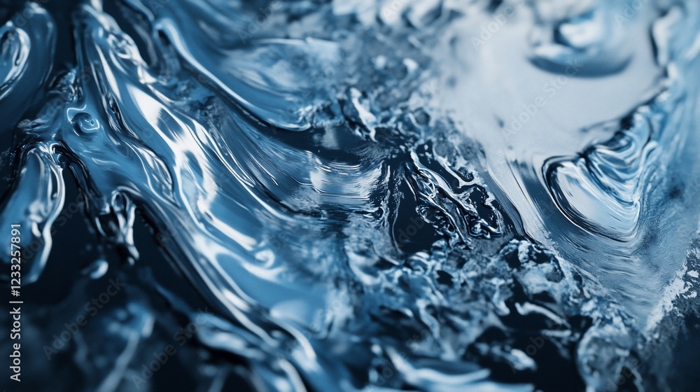 Poster abstract blue fluid waves create a mesmerizing and reflective surface