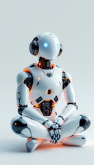 Fototapeta premium Contemplative Robot: A Futuristic Vision of Artificial Intelligence