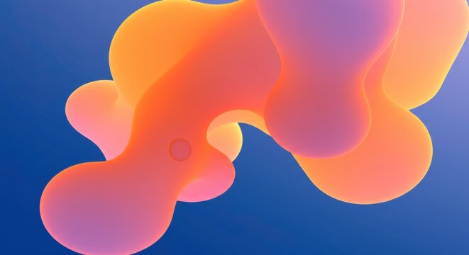 Fluid Forms: Artistic rendering of fluid forms with a soft gradient of color.