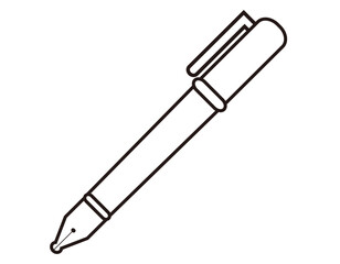 シンプルな万年筆のイラスト　筆記用具