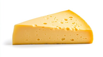 Fresh Yellow Cheese Slice on White Background for Culinary Use