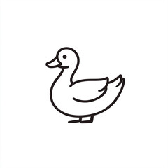 Obraz premium A Simple Vector Duck Icon with Clean Lines on White Background for Design Projects
