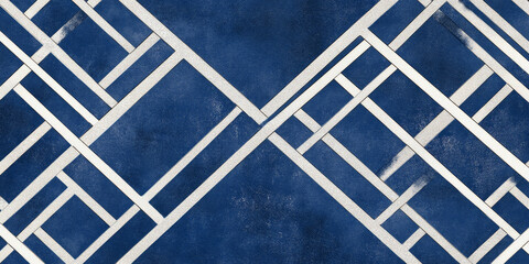 Elegant navy blue and silver geometric line background with minimalist accents.