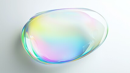 Obraz premium Ultra-realistic image of a rainbow gradient soap bubble, reflecting vibrant colors across its smooth, translucent surface 