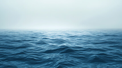 Fototapeta premium Deep blue ocean with foggy horizon. Ocean Horizon. Illustration
