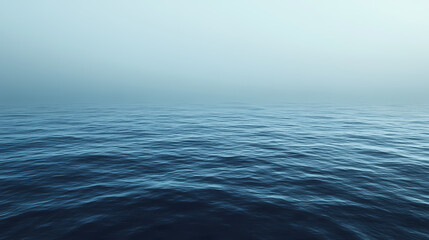 Obraz premium Deep blue ocean with foggy horizon. Ocean Horizon. Illustration