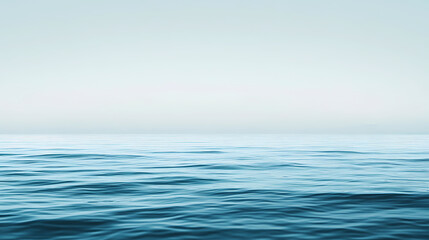 Fototapeta premium Minimalist ocean horizon in serene blue tones. horizon. illustration. Ocean Horizon. Illustration