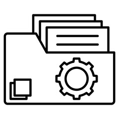 Folder management icon element for design