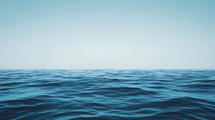 Obraz premium Minimalist ocean horizon in serene blue tones low angle. Ocean Horizon. Illustration