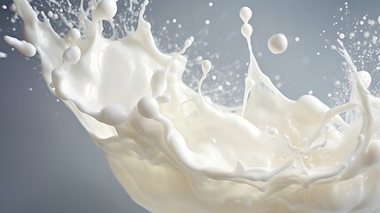 Splashing milk isolated on color background