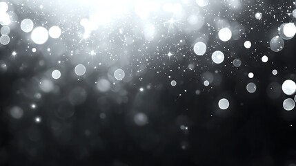 Abstract Silver Bokeh Background With Sparkling Lights
