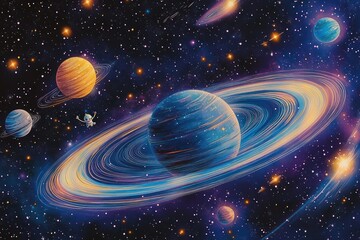 Cosmic Wonder: A Journey Through Vibrant Nebulae and Celestial Rings