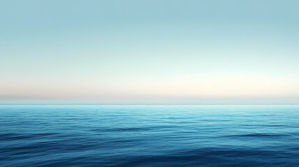 Fototapeta premium A minimalist background featuring a gradient of blue shades, evoking a calm ocean or sky. Ocean Horizon. Illustration