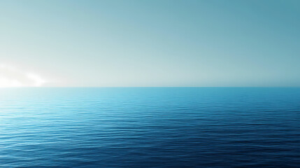 Obraz premium A minimalist background featuring a gradient of blue shades, evoking a calm ocean or sky. Ocean Horizon. Illustration
