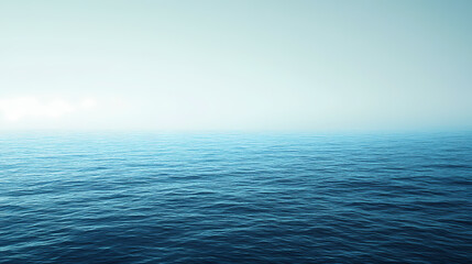 Fototapeta premium A minimalist background featuring a gradient of blue shades, evoking a calm ocean or sky. Ocean Horizon. Illustration