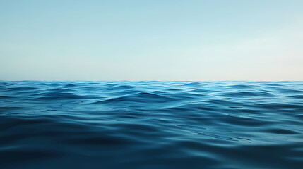 Fototapeta premium Blue ocean background blending into horizon depth of field. Ocean Horizon. Illustration