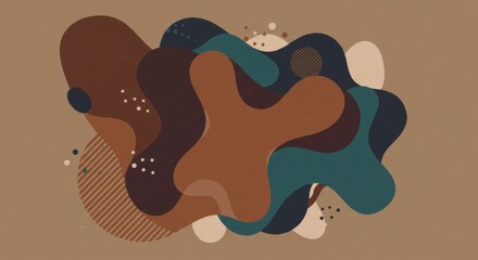 Abstract Fluid Shapes in Earthy Tones