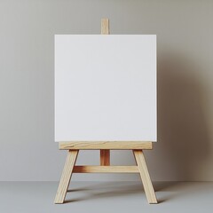 Blank Canvas on an Easel in a Minimalist Studio Setting