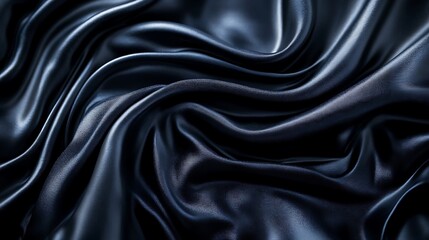 Obraz premium Dark Draped Fabric Shows Smooth Texture And Luxurious Waves