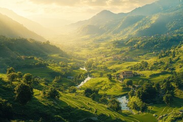 Golden Hour Rice Terraces: A Breathtaking Vietnamese Landscape