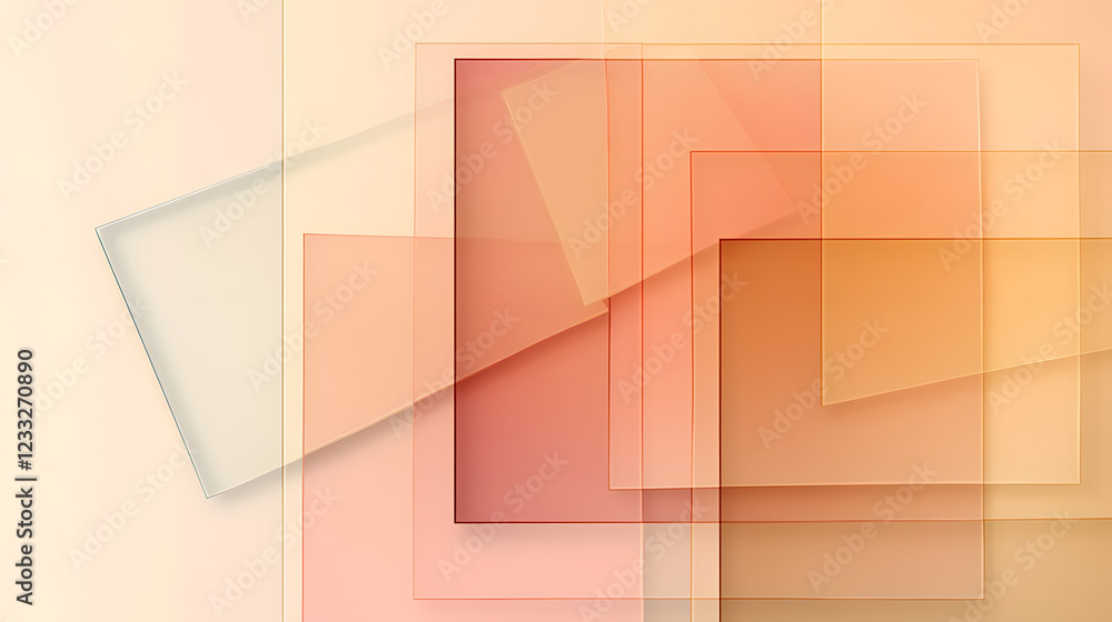 Aufkleber overlapping transparent rectangles with soft gradient background