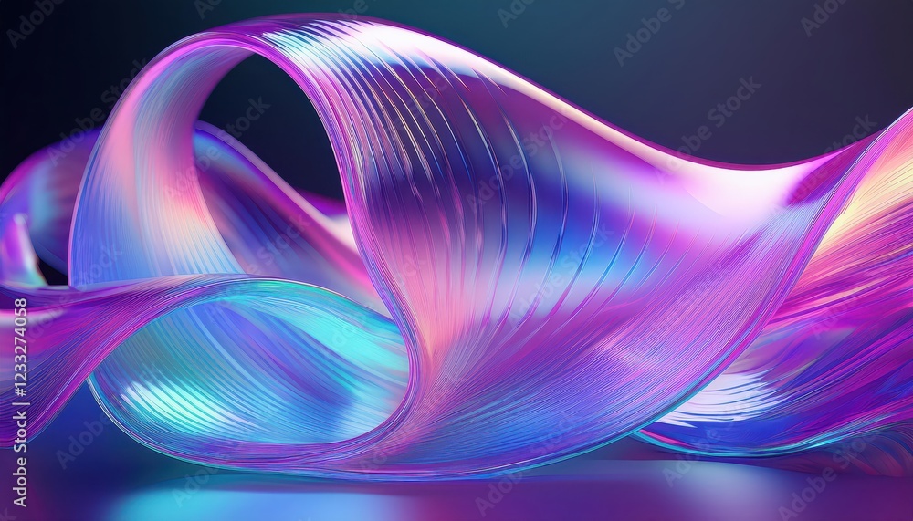 Poster futuristic glassmorphism abstraction a 3d yk render showcasing a transparent glass texture with mode