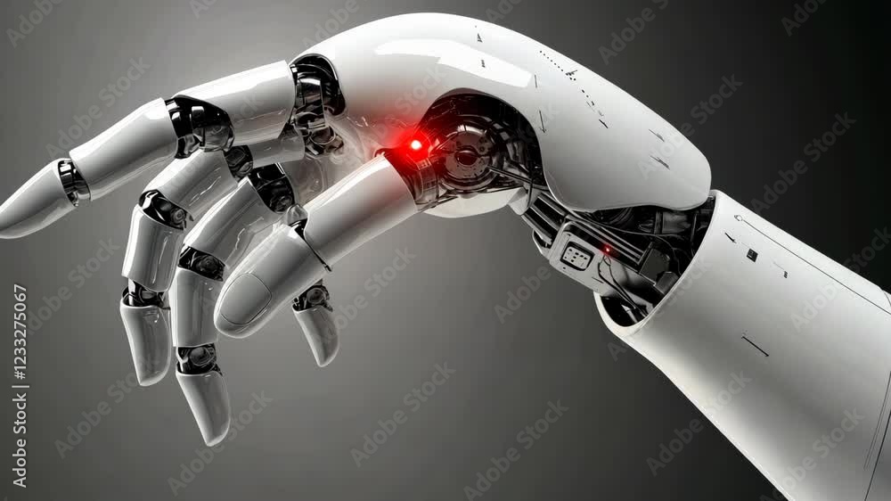 Aufkleber advanced robotic hand with intricate design and glowing elements showcases technology and innovation