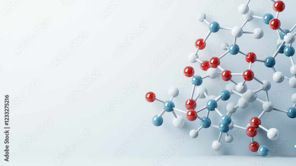 Aufkleber exploring atoms and bonds colorful molecular structures in science