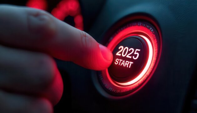 Igniting the future 2025 start button activation vehicle interior technology close-up modern innovation