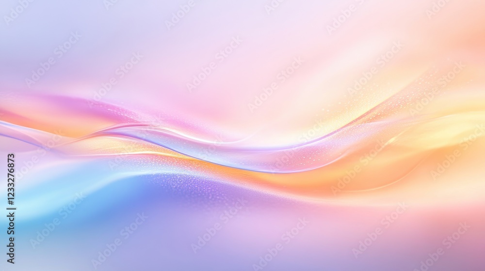 Poster Soft pastel waves creating a serene and calming abstract background