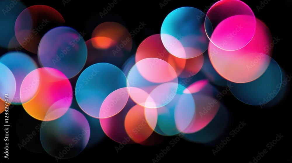 Poster colorful bokeh lights creating a vibrant abstract background