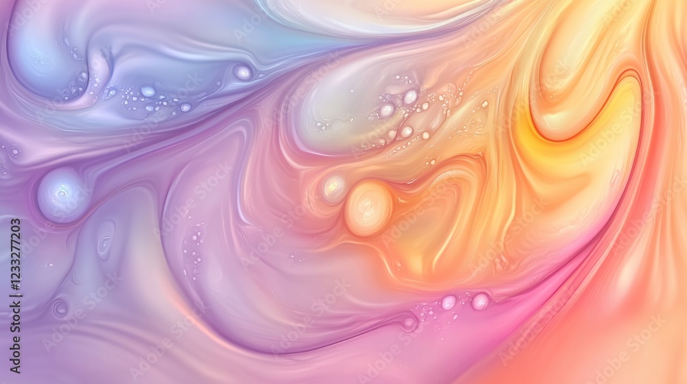 Poster abstract colorful swirl pattern with soft pastel hues and fluid shapes