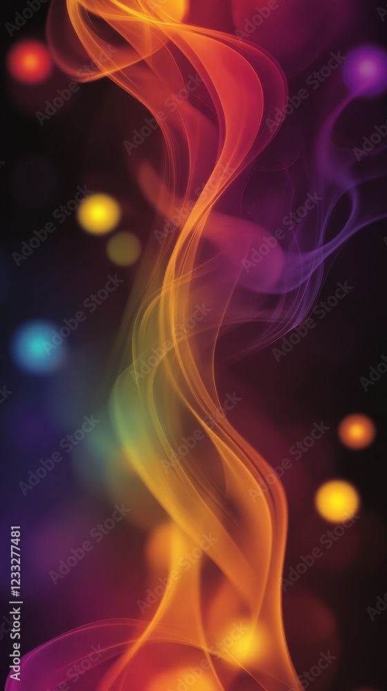 Poster colorful abstract waves of light creating a vibrant visual effect