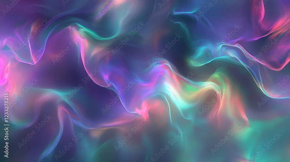 Aufkleber colorful abstract waves creating a mesmerizing fluid background