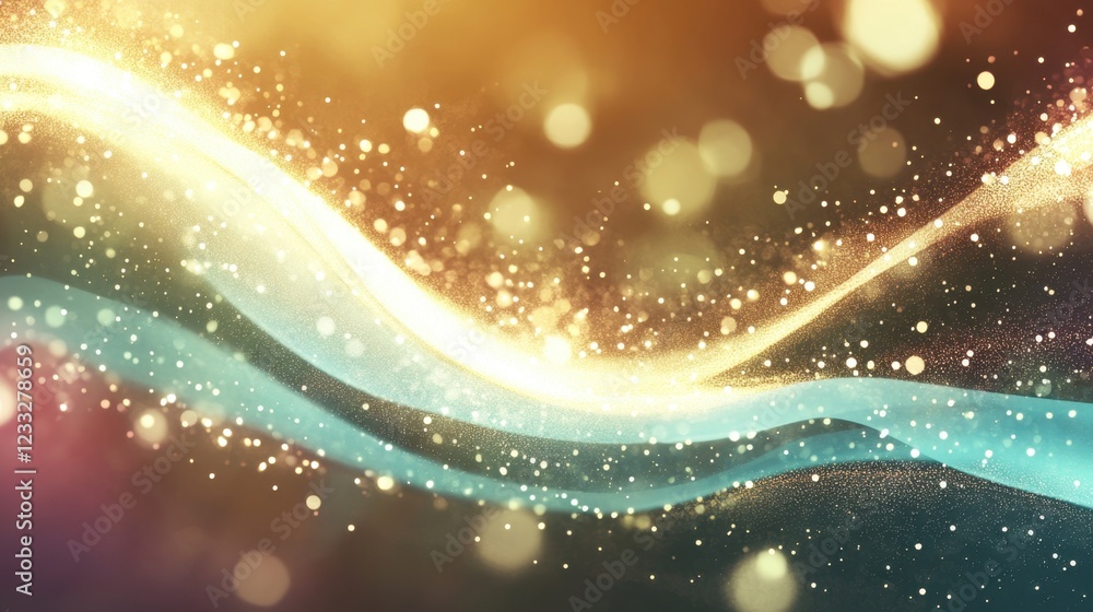 Poster abstract waves of light and color creating a magical atmosphere