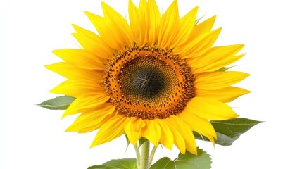 Obraz premium A vibrant sunflower with bright yellow petals and a dark center.