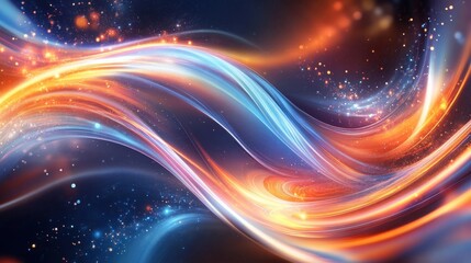 Colorful abstract waves of light creating a dynamic and vibrant background