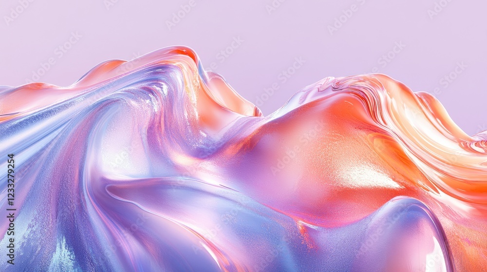 Poster abstract colorful waves creating a mesmerizing fluid landscape
