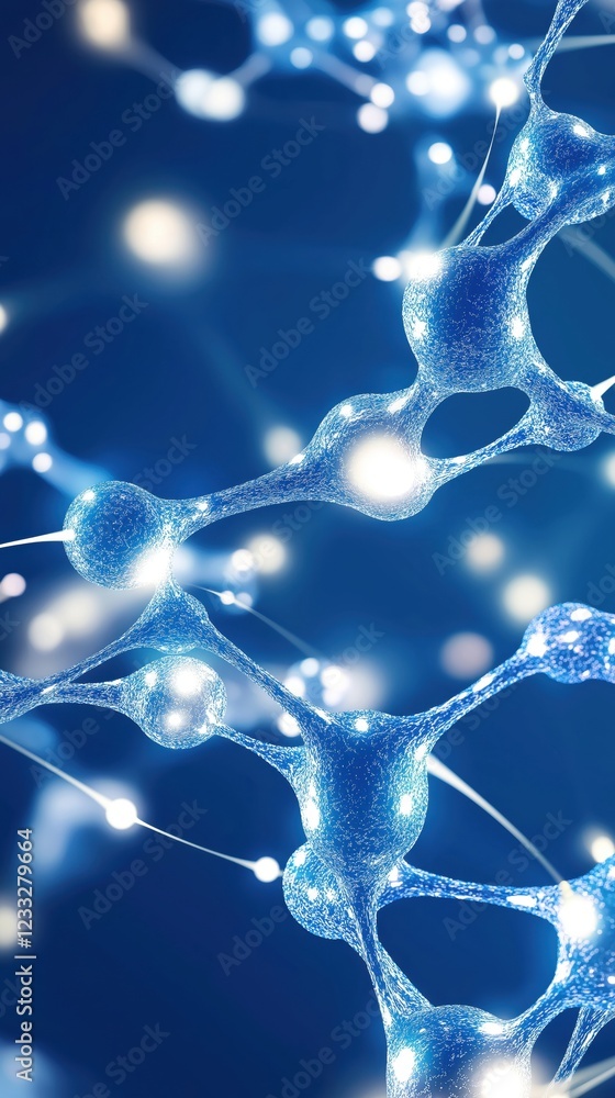 Poster abstract representation of interconnected neurons in a digital network