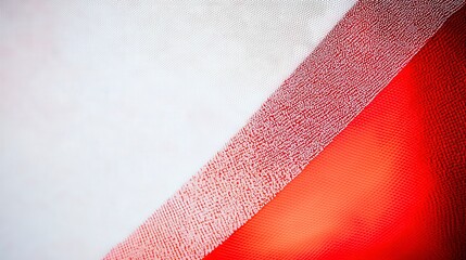 Fototapeta premium Abstract Texture of Fabric with Red and White Color Contrast