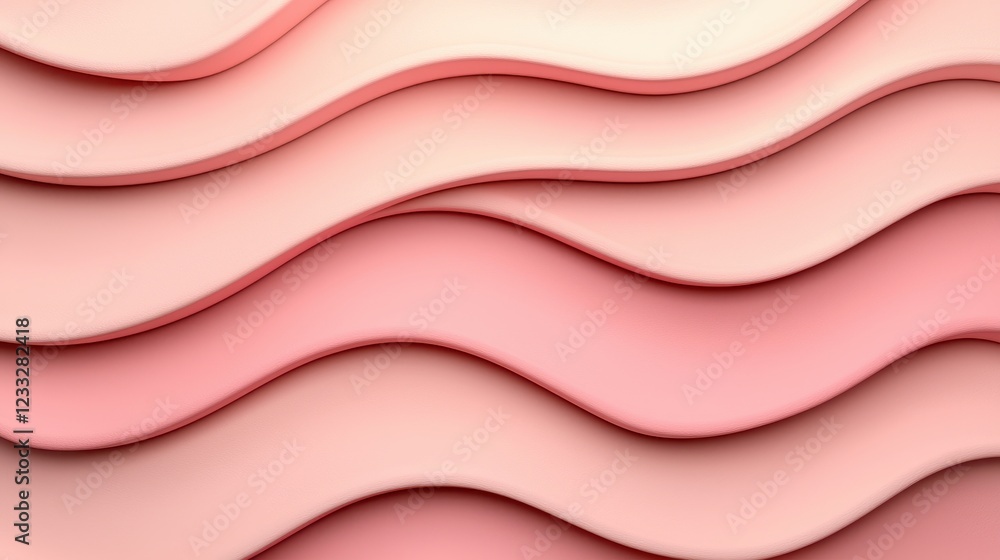 Poster soft curved layers of pink waves for background use and designs