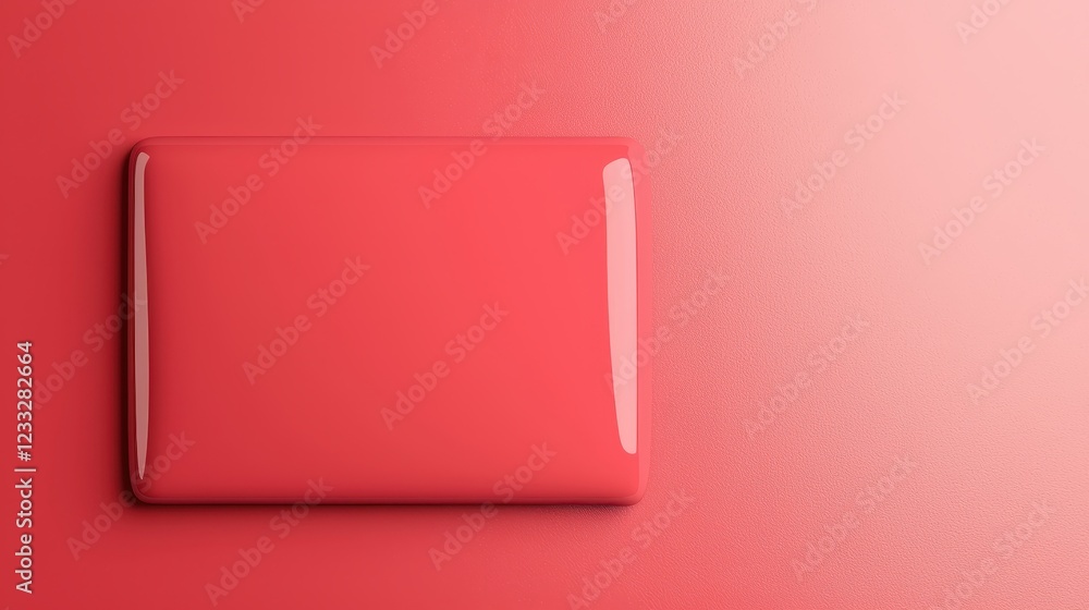 Poster vibrant smooth red surface with glossy texture and soft lighting