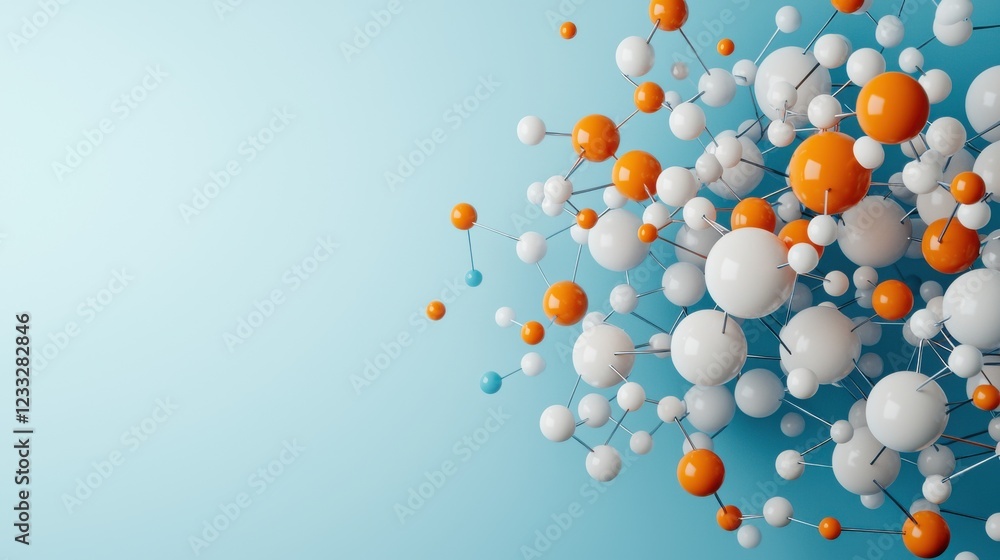 Aufkleber exploring atoms and bonds colorful molecular structures in science