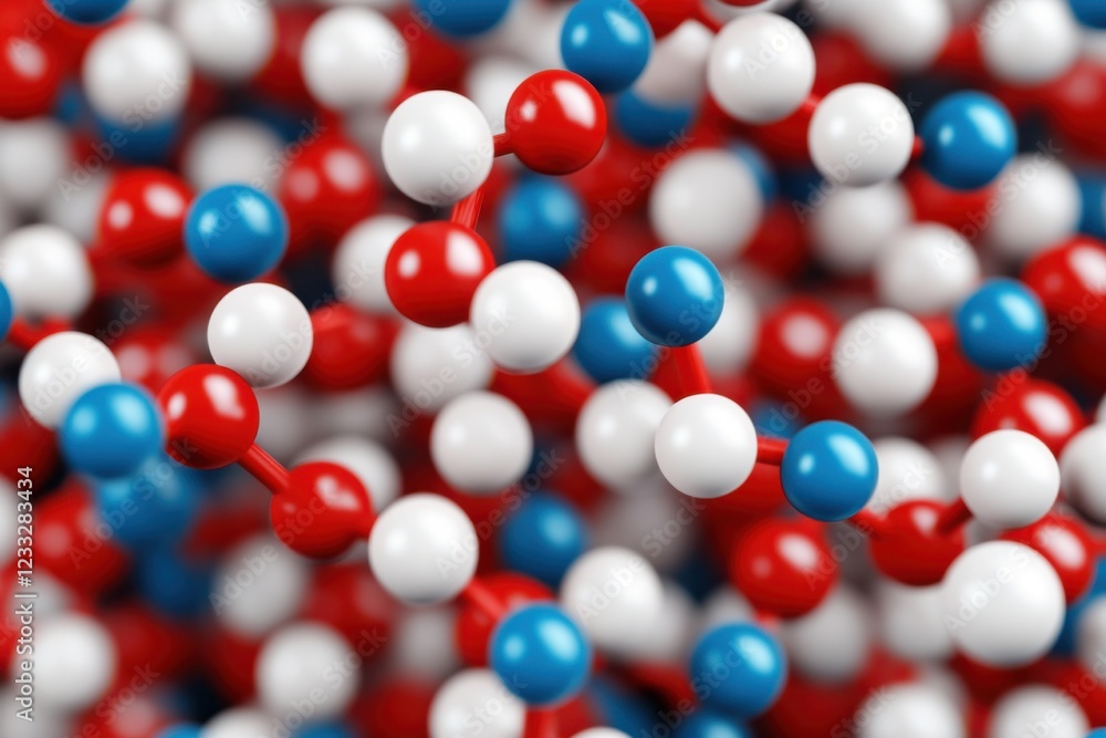 Poster exploring atoms and bonds in complex molecular structures
